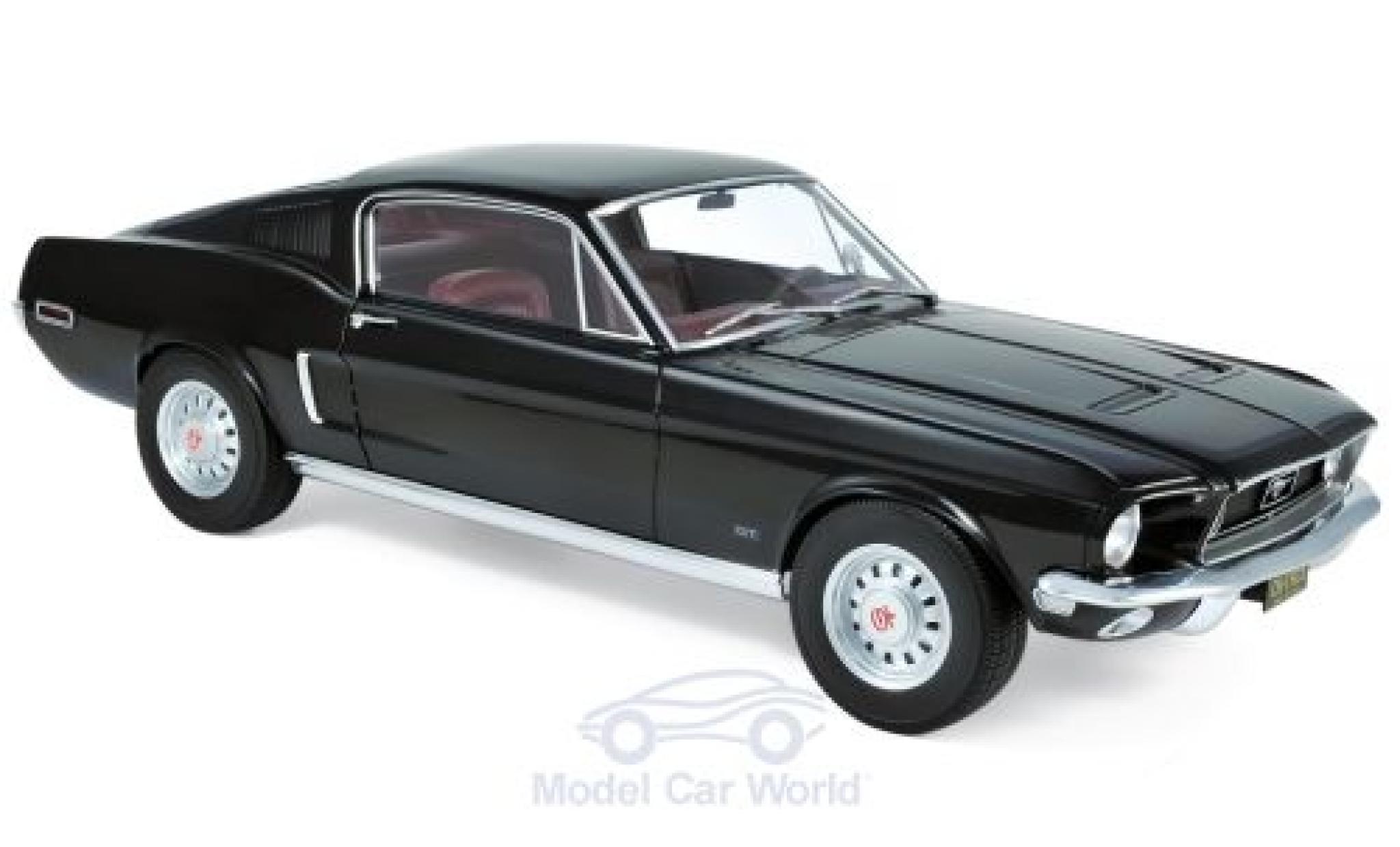 Ford Mustang 1/12 Norev Fastback black 1968 diecast model cars