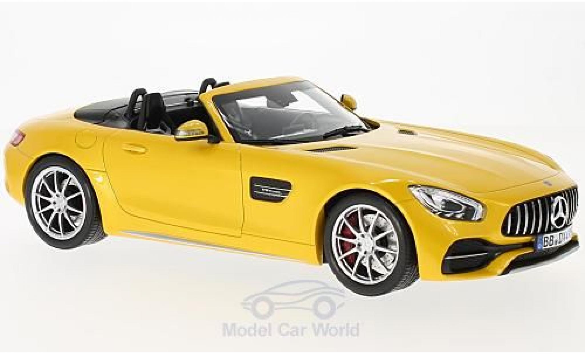 Mercedes AMG GT 1/18 Norev C Roadster metallic yellow 2017 diecast model cars