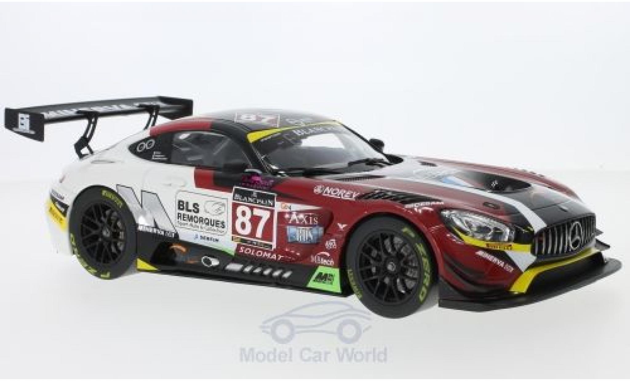 Mercedes AMG GT 1/18 Norev 3 No.87 Blancpain GT Series Monza 2016 J.-C.Beaubelique/M.Ricci/G.Vannelet diecast model cars