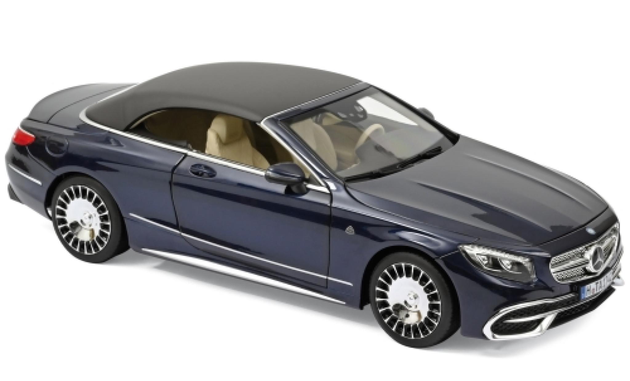 Mercedes Classe S 1/18 Norev Maybach S650 Convertible metallic blue 2018 diecast model cars