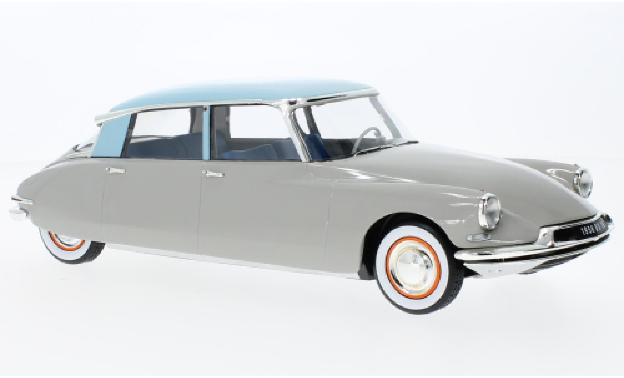 Citroen DS 1/18 Norev 19 grey clair/turquoise clair 1956 diecast model cars