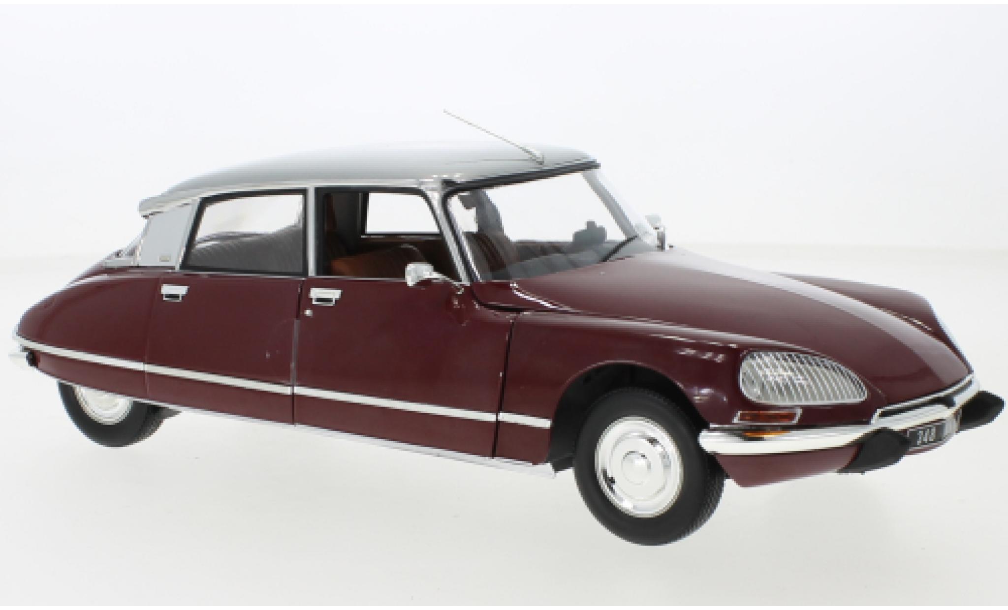 Citroen DS 1/18 Norev 23 Pallas red fonc&eacute;/metallise grey 1972 diecast model cars