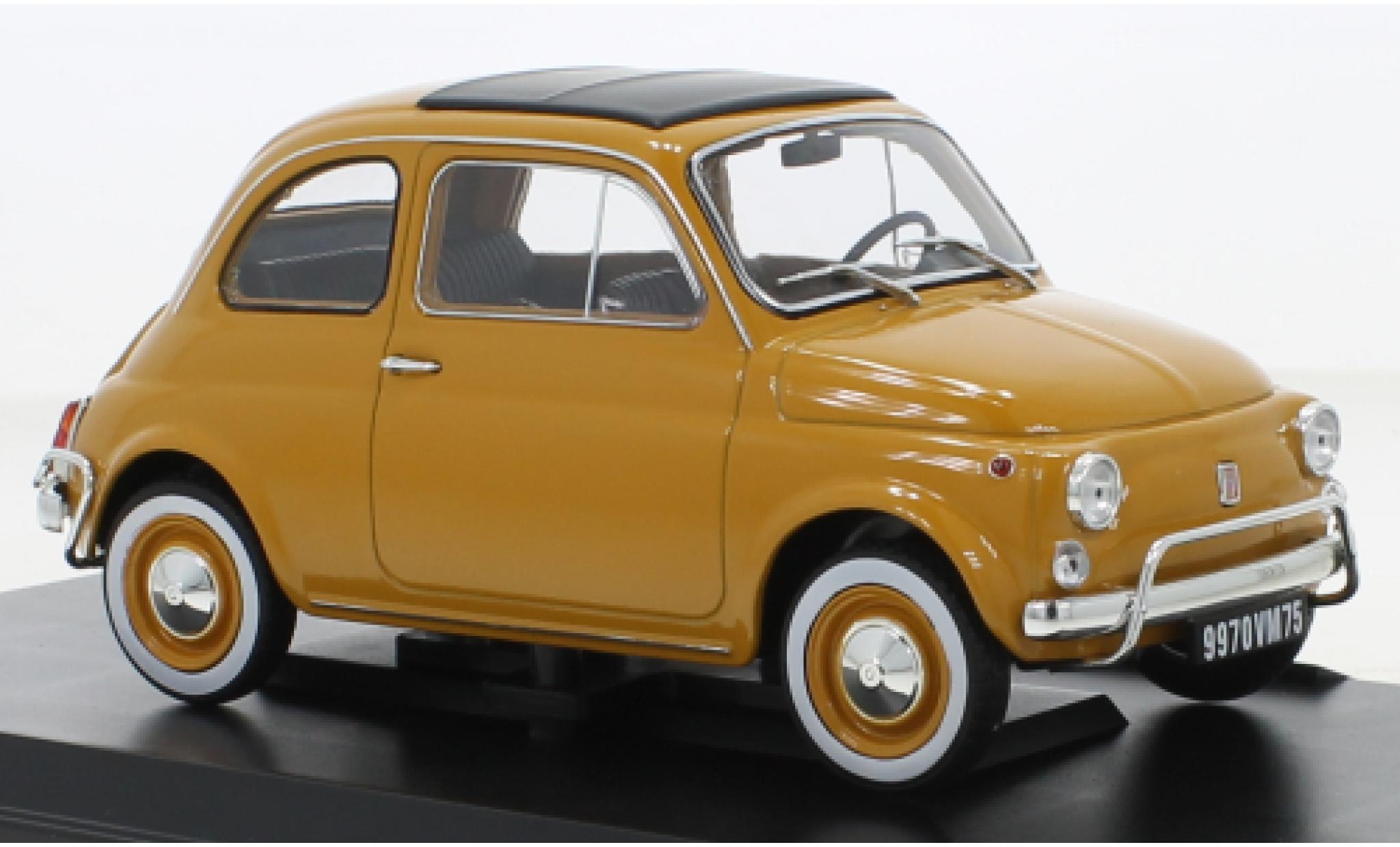 Fiat 500 1/18 Norev L yellow 1968 diecast model cars
