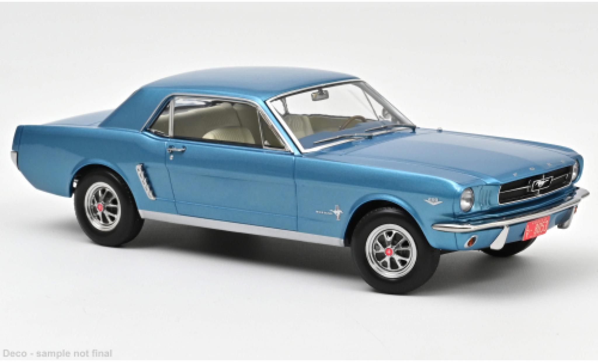 Ford Mustang 1/18 Norev Hardtop Coupe metallise turquoise 1965 diecast model cars