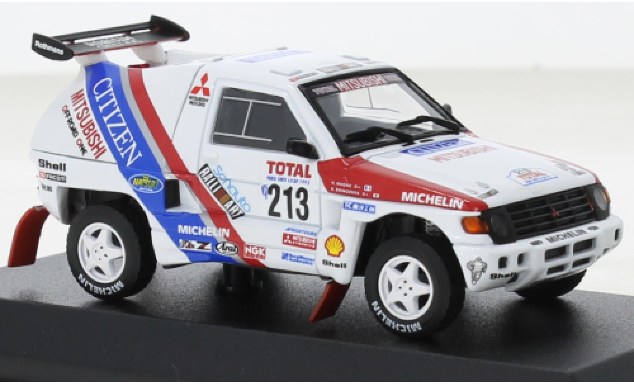 Mitsubishi Pajero 1/43 Norev white No.213 Rally Paris Dakar 1992 diecast model cars