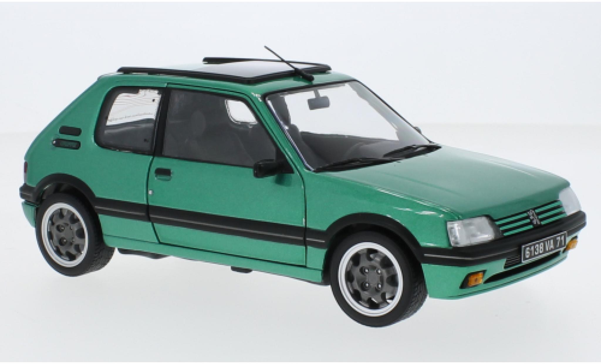 Peugeot 205 1/18 Norev GTI Griffe metallise green 1991 diecast model cars