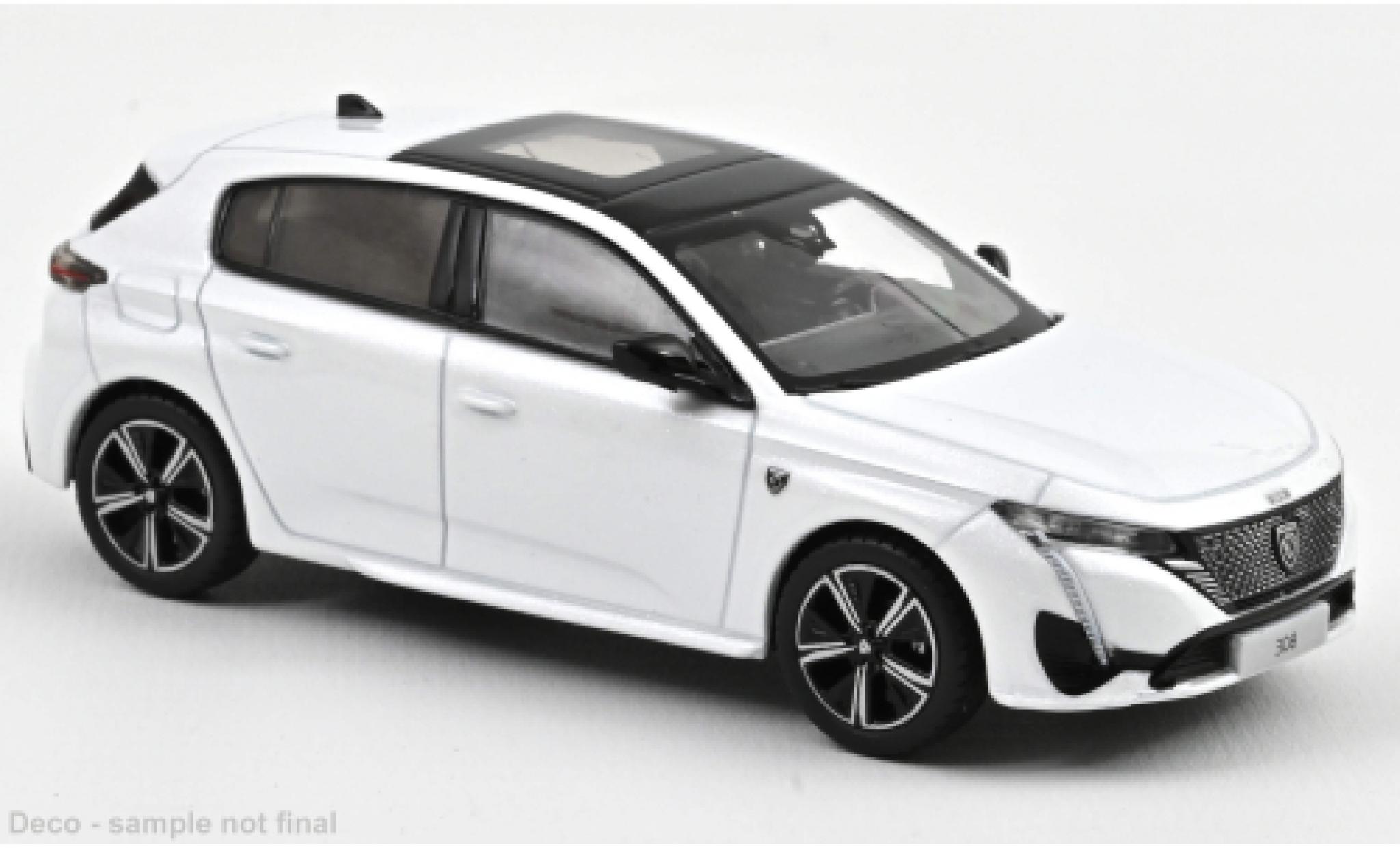 Peugeot 308 1/43 Norev GT metallise white 2021 diecast model cars