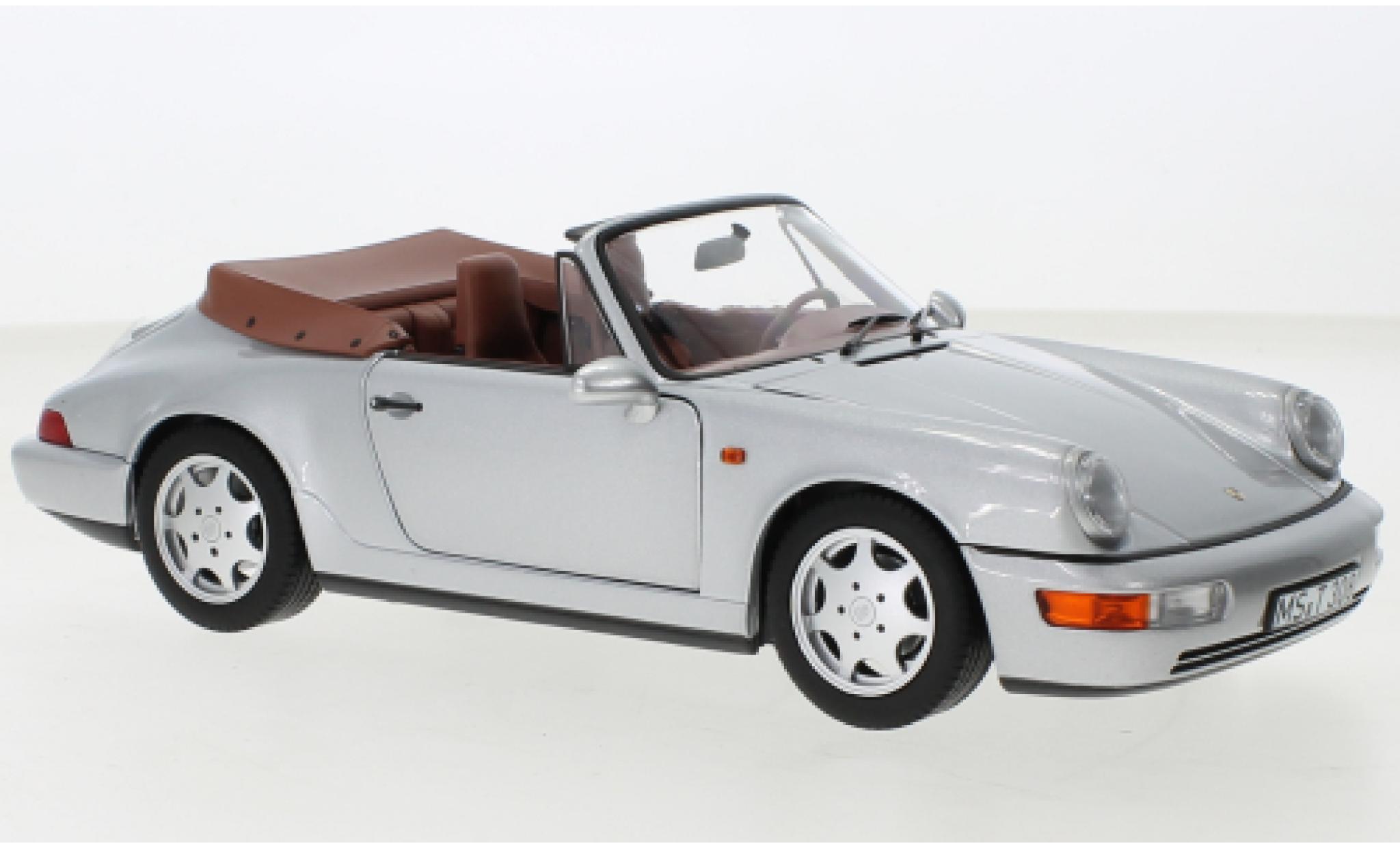 Porsche 964 1/18 Norev 911  Carrera 2 Convertible grey 1990 diecast model cars
