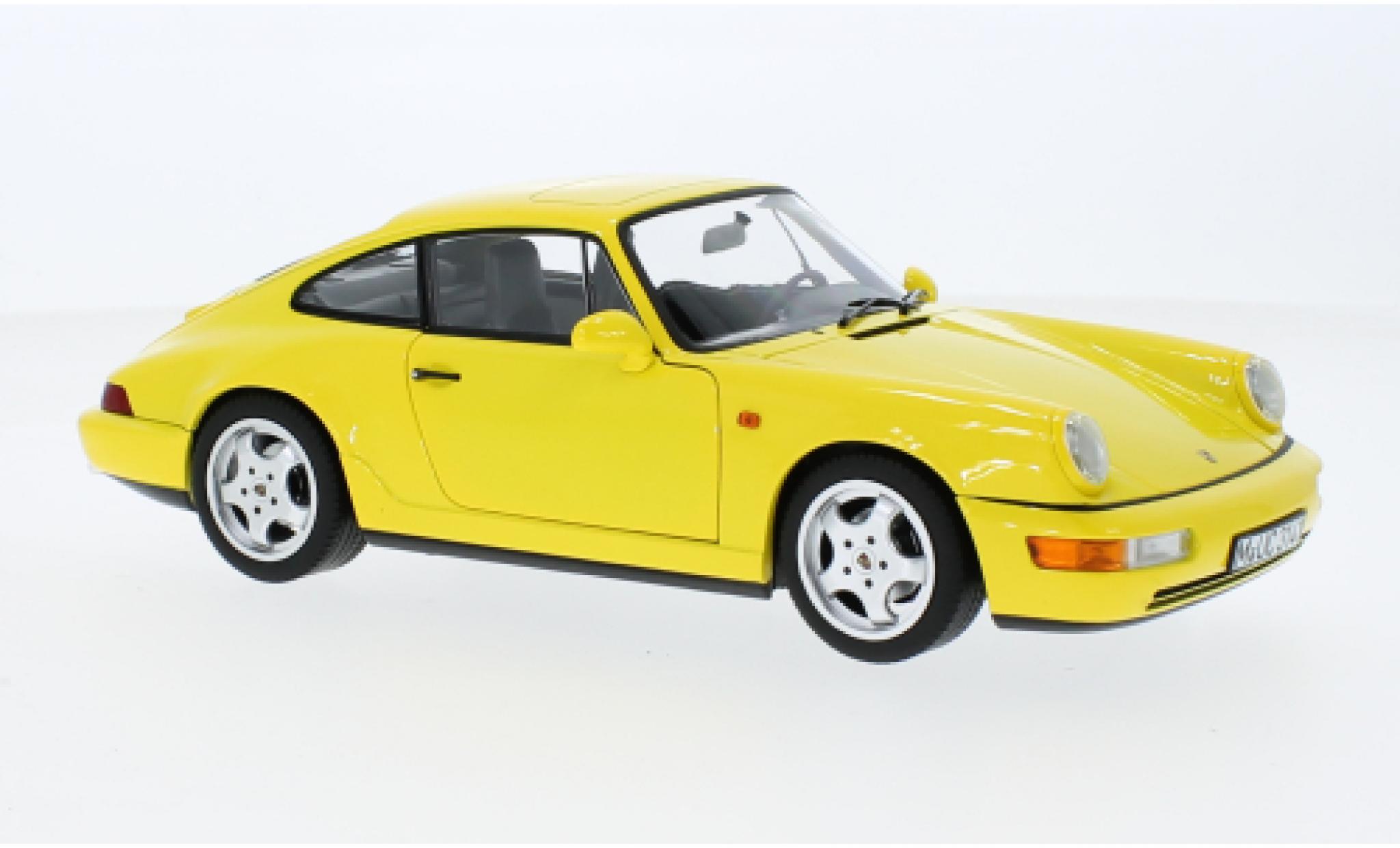 Porsche 964 1/18 Norev 911  Carrera 2 yellow 1990 diecast model cars