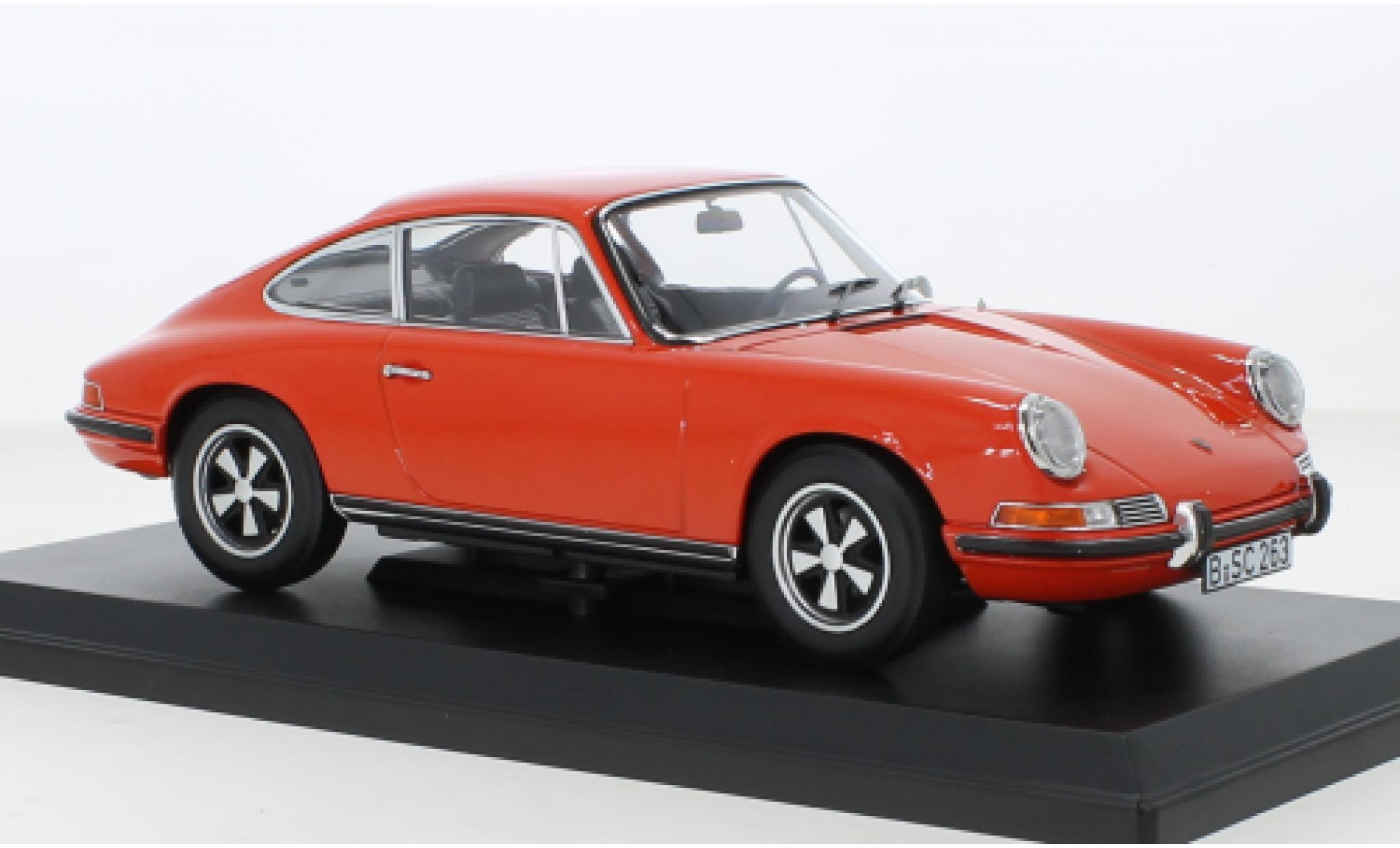 Porsche 911 1/18 Norev E orange 1969 diecast model cars