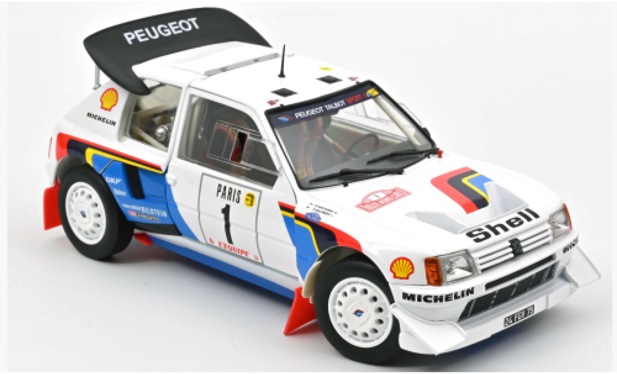 Peugeot 205 1/18 Norev T16 No.1 S Rally Monte Carlo 1986 T.Salonen/S.Harjanne diecast model cars
