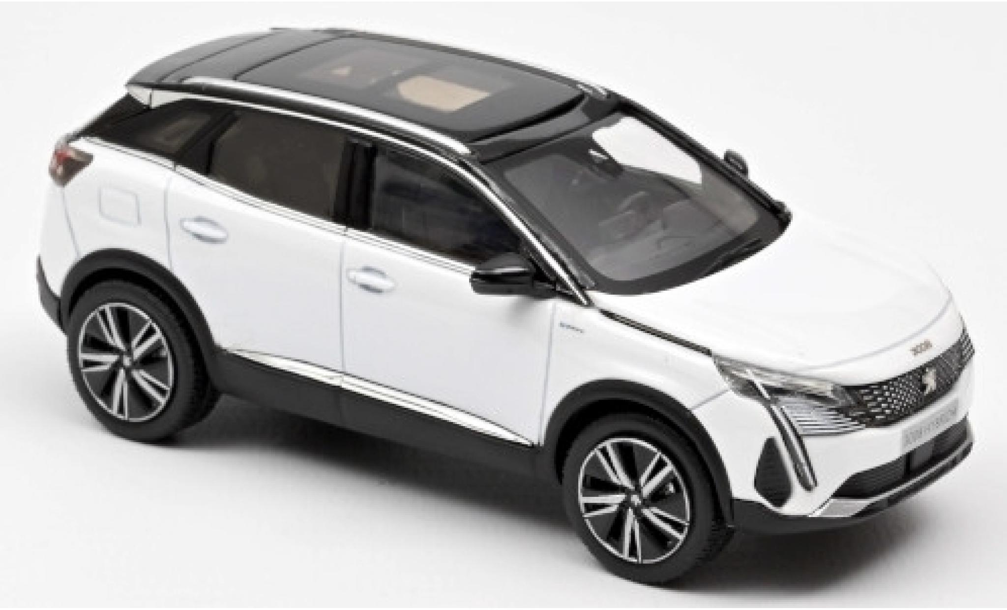 Peugeot 3008 1/43 Norev GT Hybrid4 metallic white 2020 diecast model cars