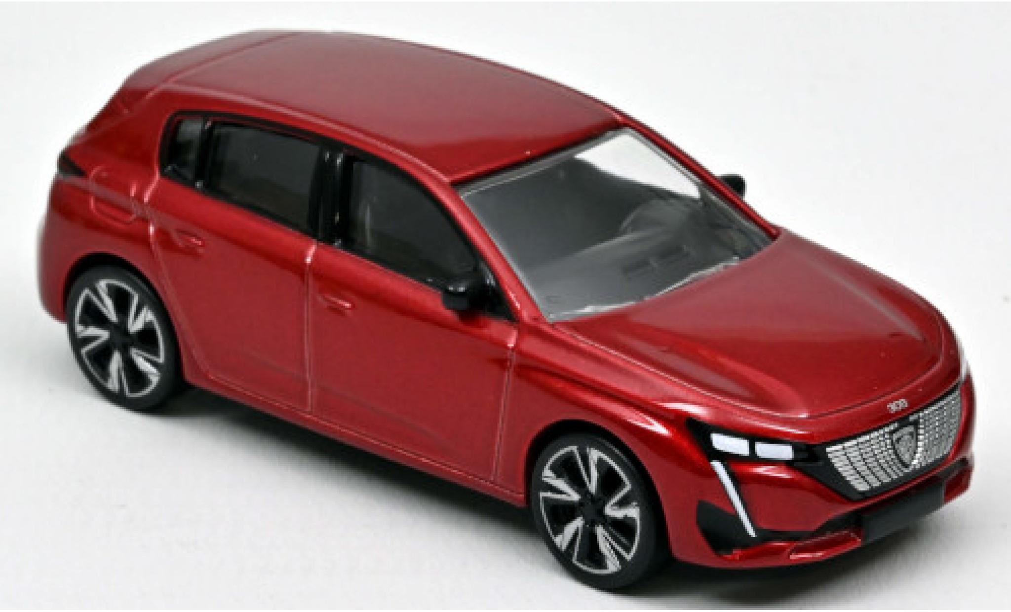 Peugeot 308 1/64 Norev metallic red 2021 diecast model cars