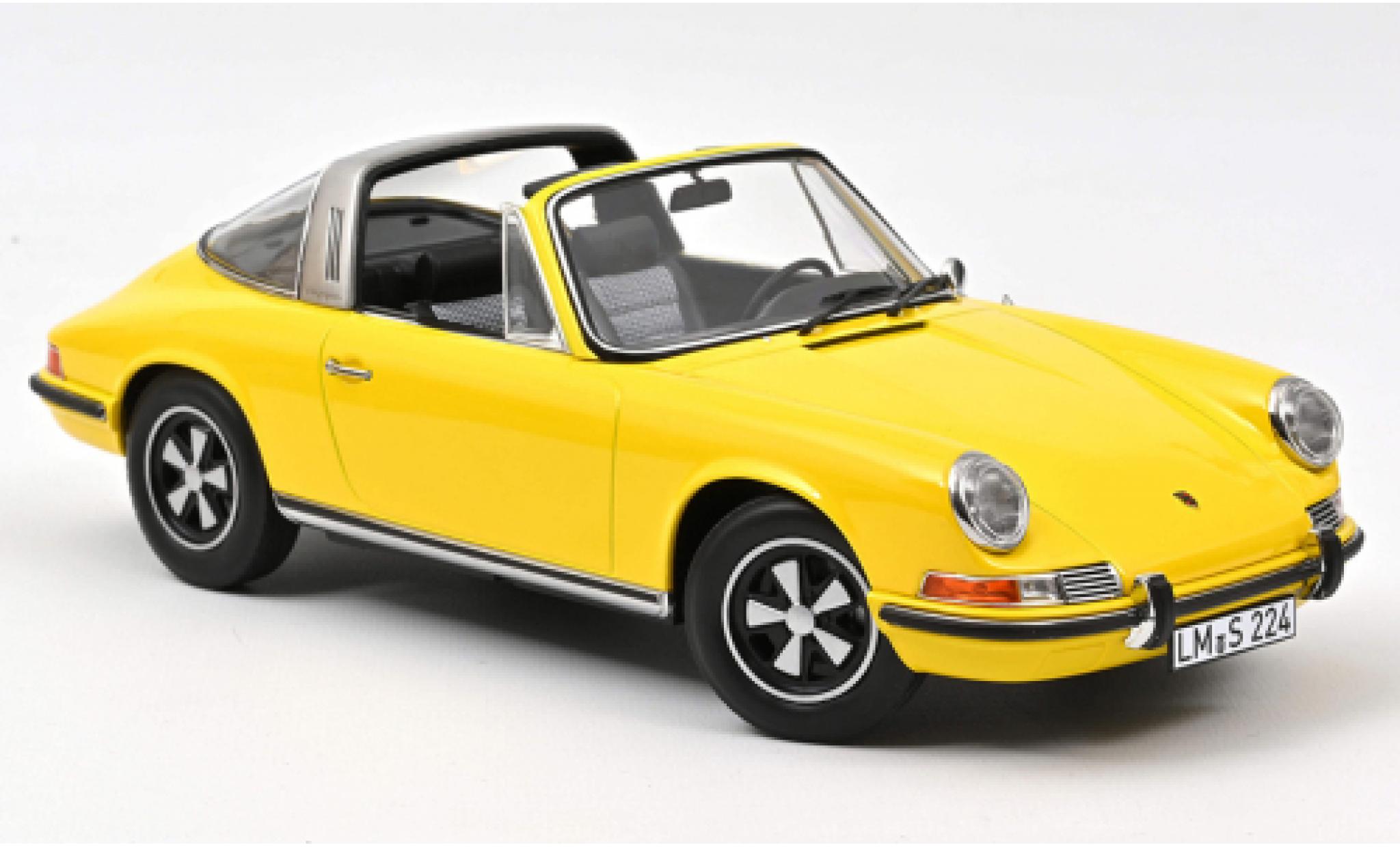 Porsche 911 1/18 Norev E Targa yellow 1969 diecast model cars