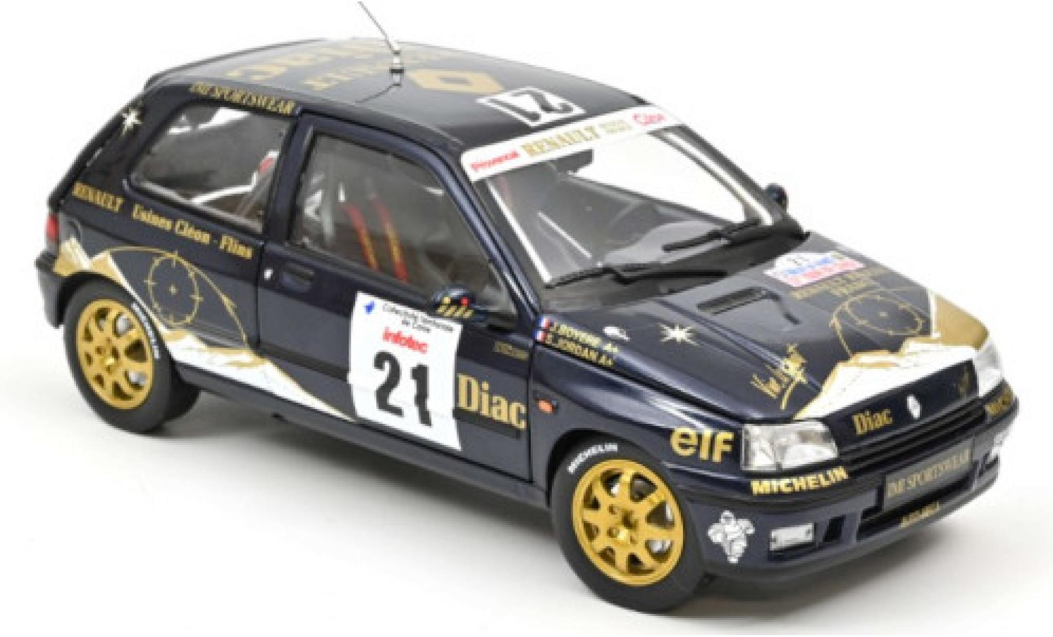 Renault Clio 1/18 Norev Williams No.21 Societe Diac Diac Tour de Corse 1993 S.Jordan/J.Boyere diecast model cars