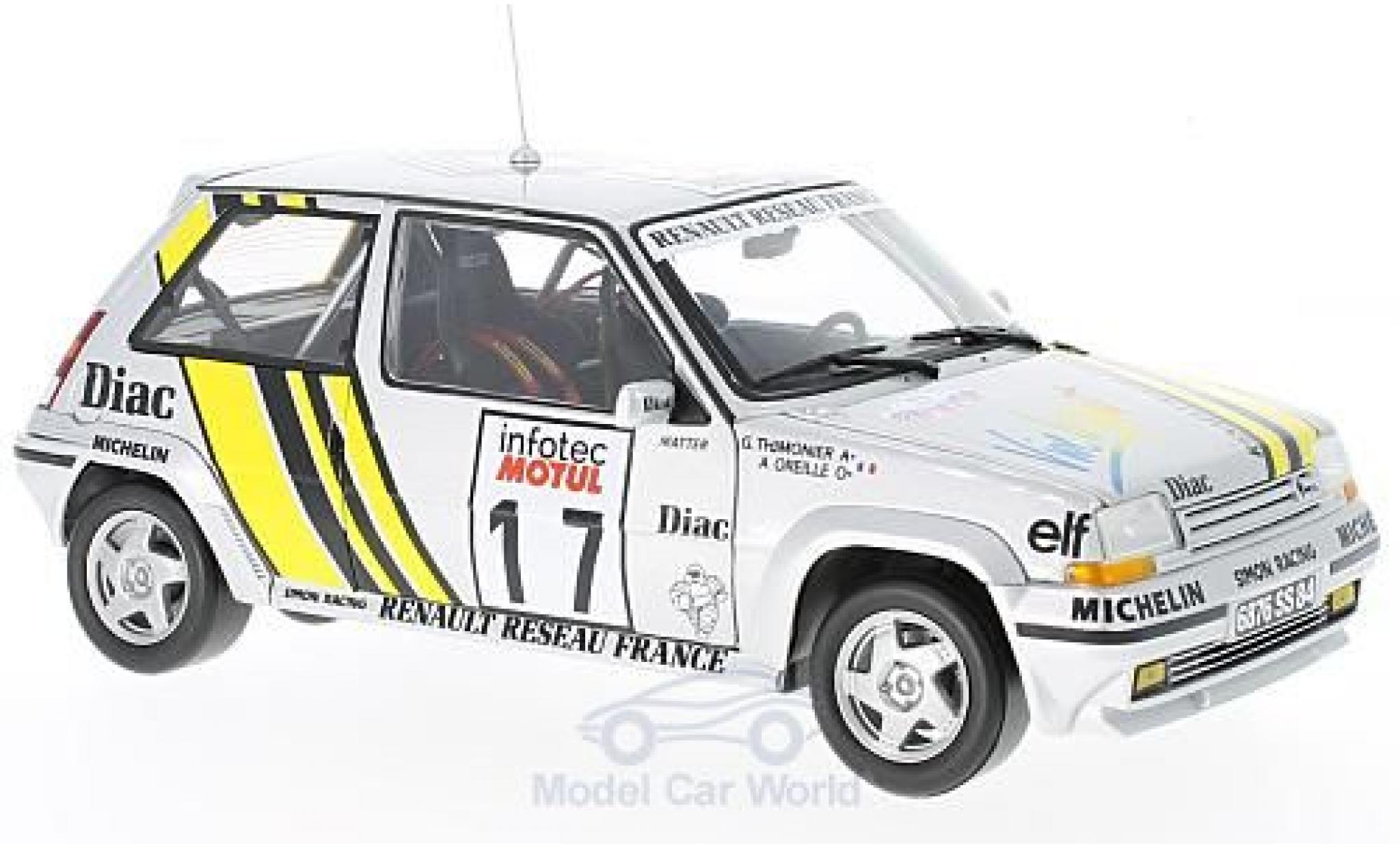 Renault 5 GT Turbo 1/18 Norev Supercinq GT Turbo No.17 Rally WM Tour de Corse 1989 J.Ragnotti/G.Thimonier diecast model cars