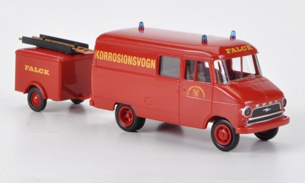 Opel Blitz 1/87 Brekina A Kasten mit Anhanger Falck Korrosionsvogn diecast model cars