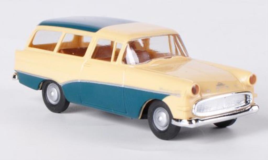 Opel Rekord 1/87 Brekina P1 Caravan beige/blue-grun diecast model cars