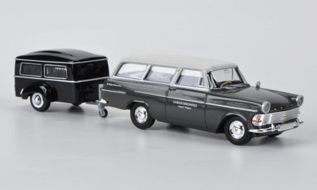 Opel Rekord 1/87 Brekina PII Caravan mit Westfalia-Bestattungsanhanger diecast model cars