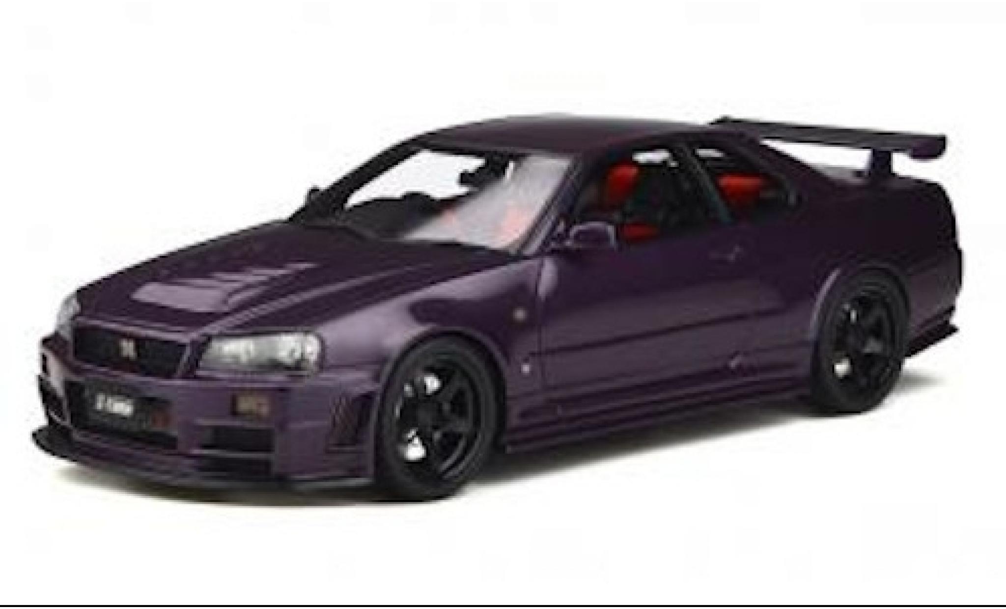Nissan Skyline 1/18 Ottomobile GT-R (Z34) Nismo Z-Tune metallic purple RHD 1998 avec black jantes diecast model cars