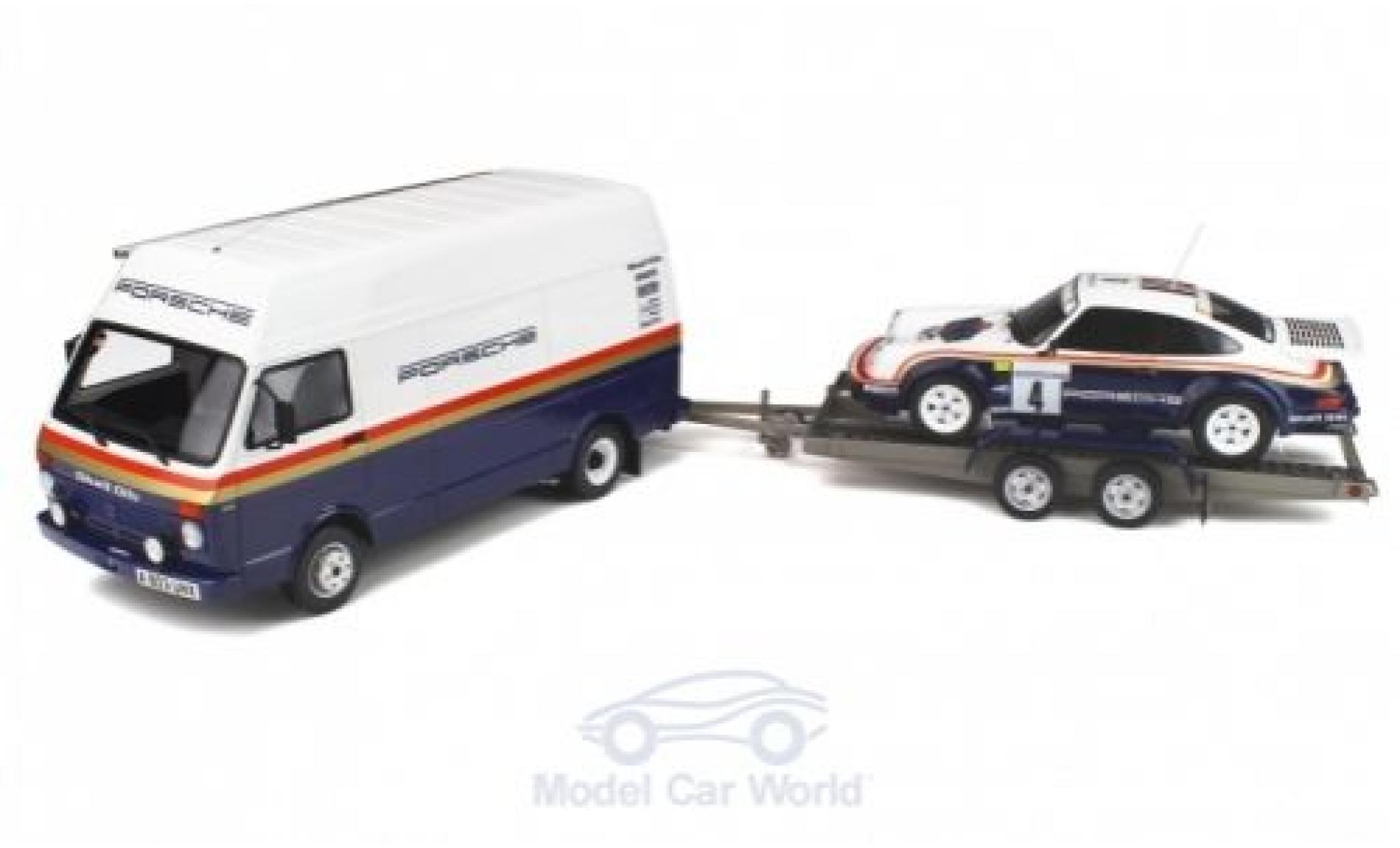 Porsche 930 1/18 Ottomobile Set: Rally No.4 Rothmans Rally Team Rothmans Rally WM Rally des 1000 Pistes 1984 Volkswagen LT + 911 SC RS + Trailer H.Toivonen/I.Grindrod diecast model cars