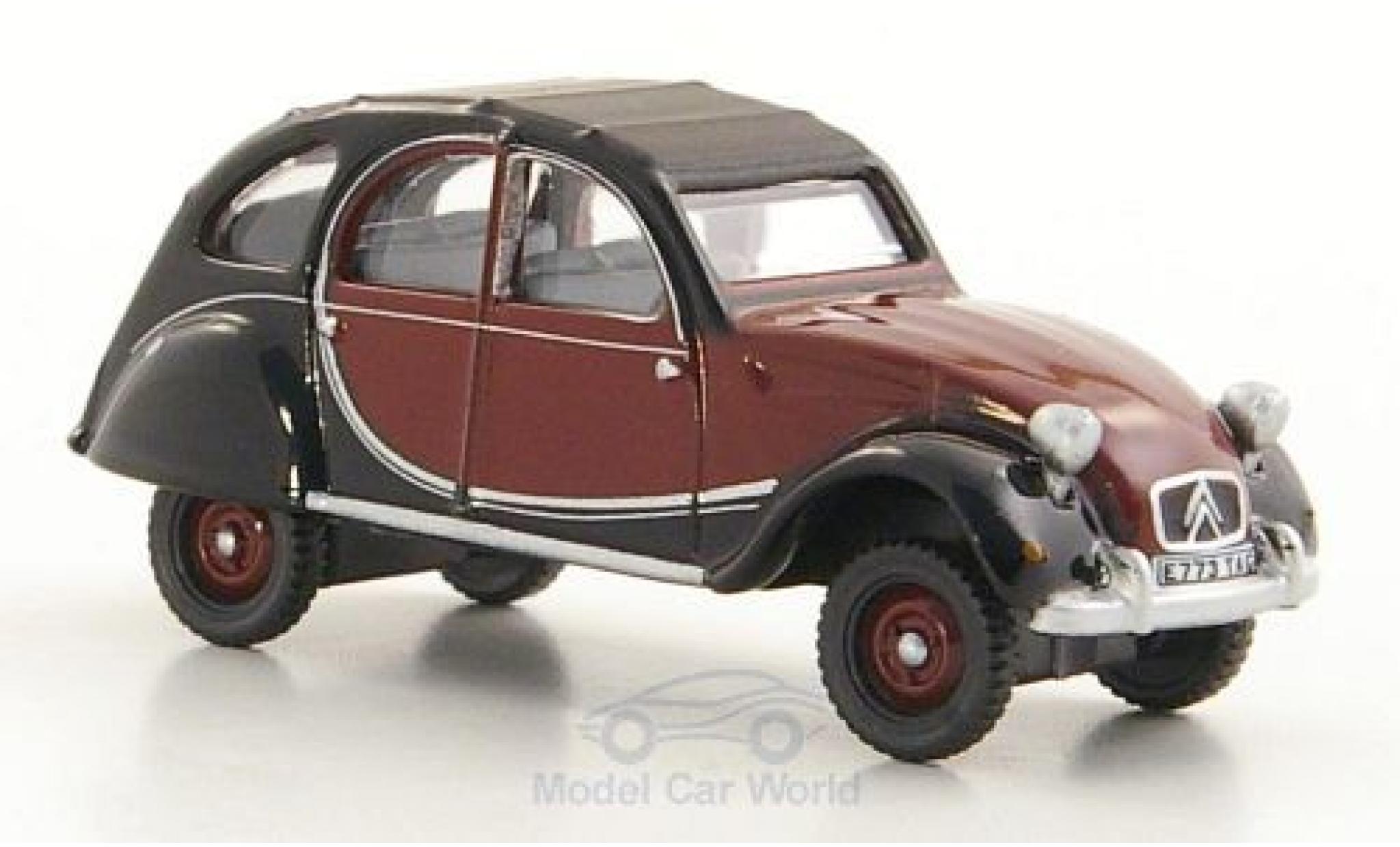 Citroen 2CV 1/76 Oxford Charleston red/black RHD 1963 diecast model cars