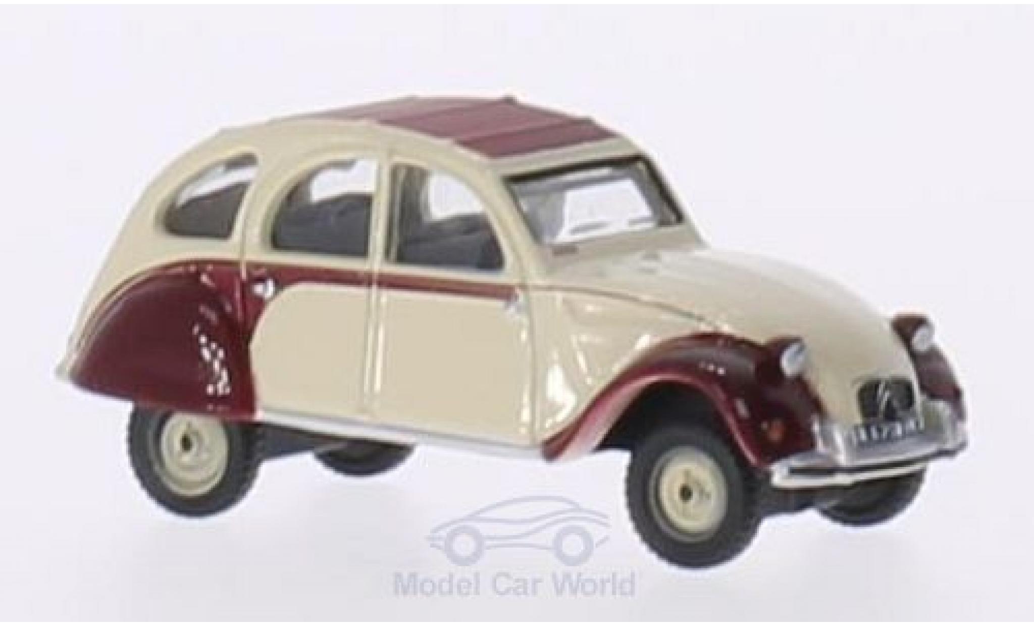 Citroen 2CV 1/76 Oxford Dolly red/beige RHD diecast model cars