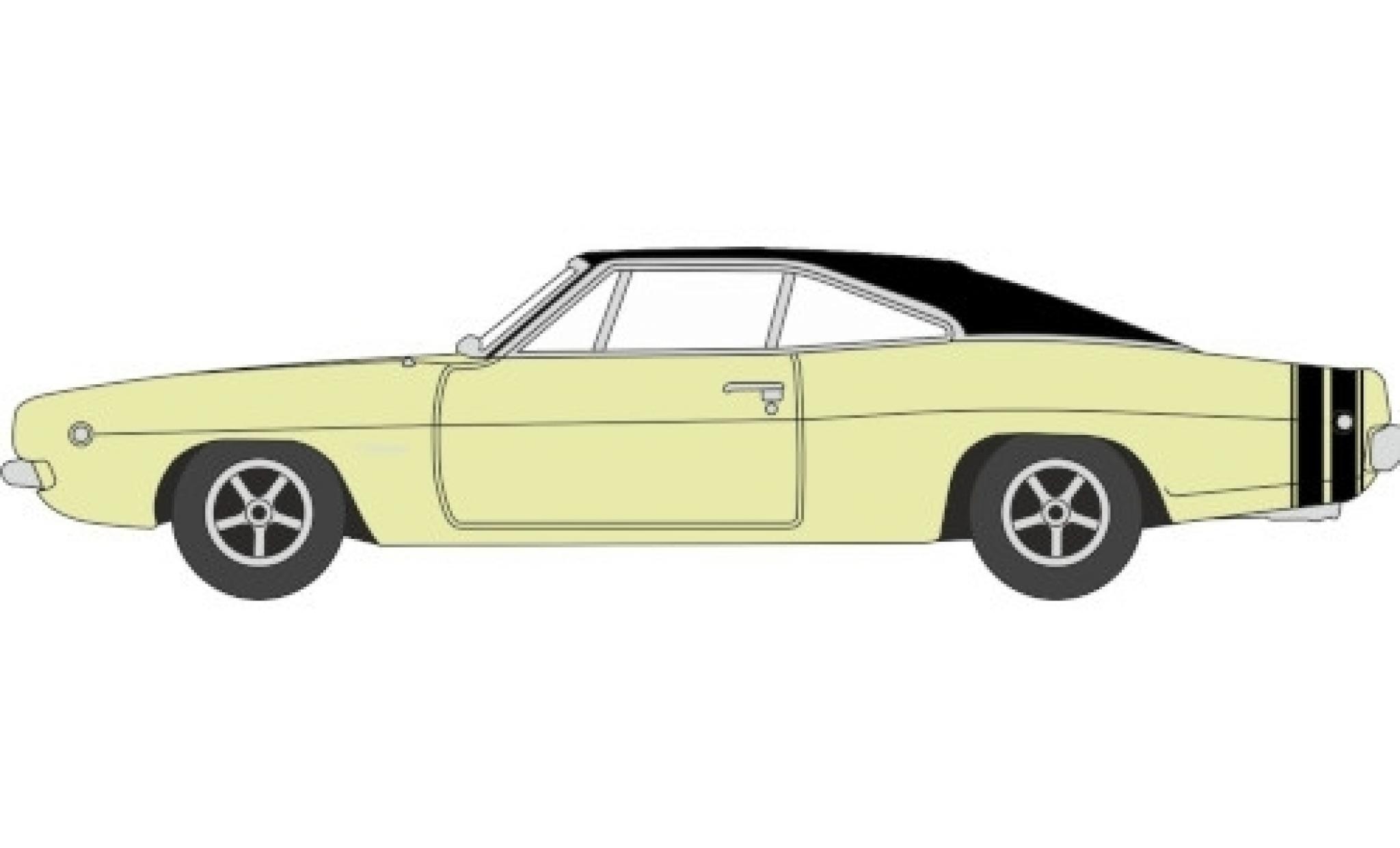 Dodge Charger 1/87 Oxford yellow/black 1968 diecast model cars