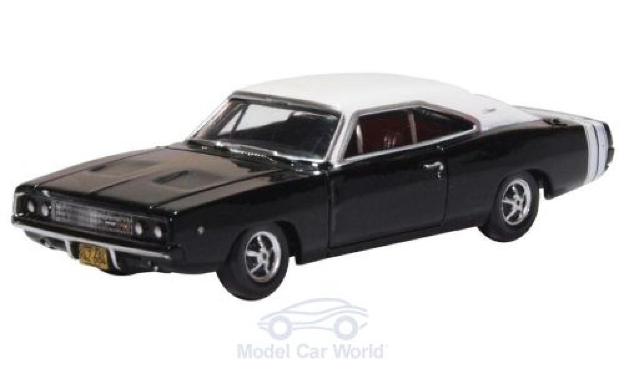 Dodge Charger 1/87 Oxford black/white 1968 diecast model cars