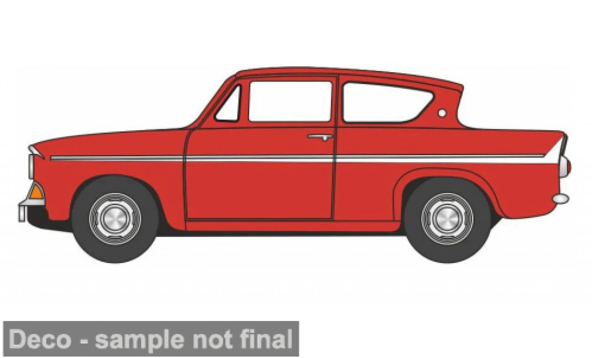 Ford Anglia 1/76 Oxford red 1:76 diecast model cars