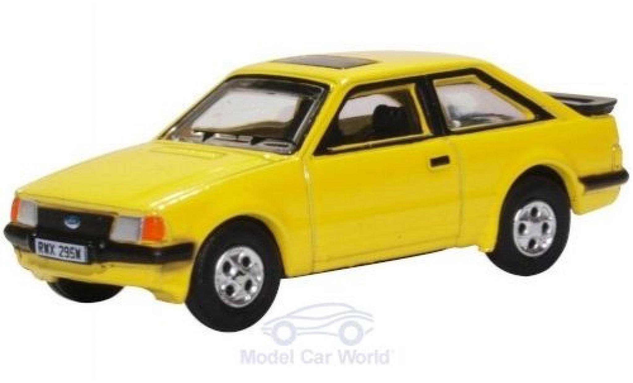 Ford Escort 1/76 Oxford MK III XR3i yellow 1981 diecast model cars