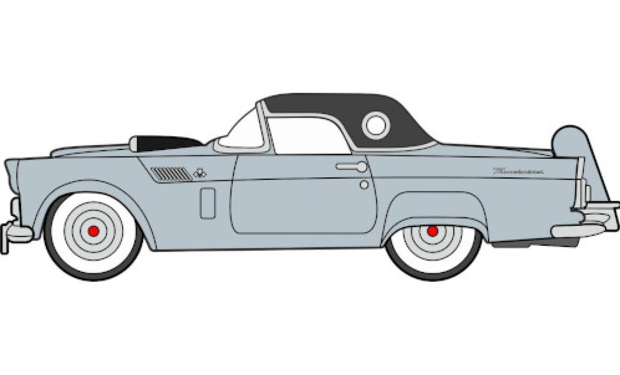 Ford Thunderbird 1/87 Oxford metallic grey/black 1956 diecast model cars