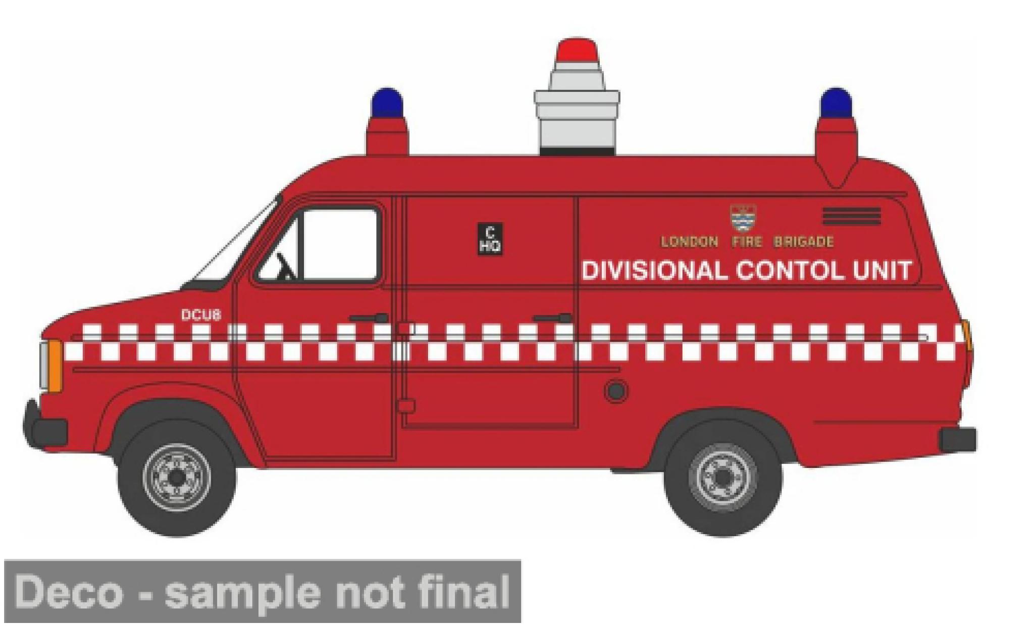 Ford Transit 1/76 Oxford MK II red London Fire Brigade DCU 1:76 diecast model cars