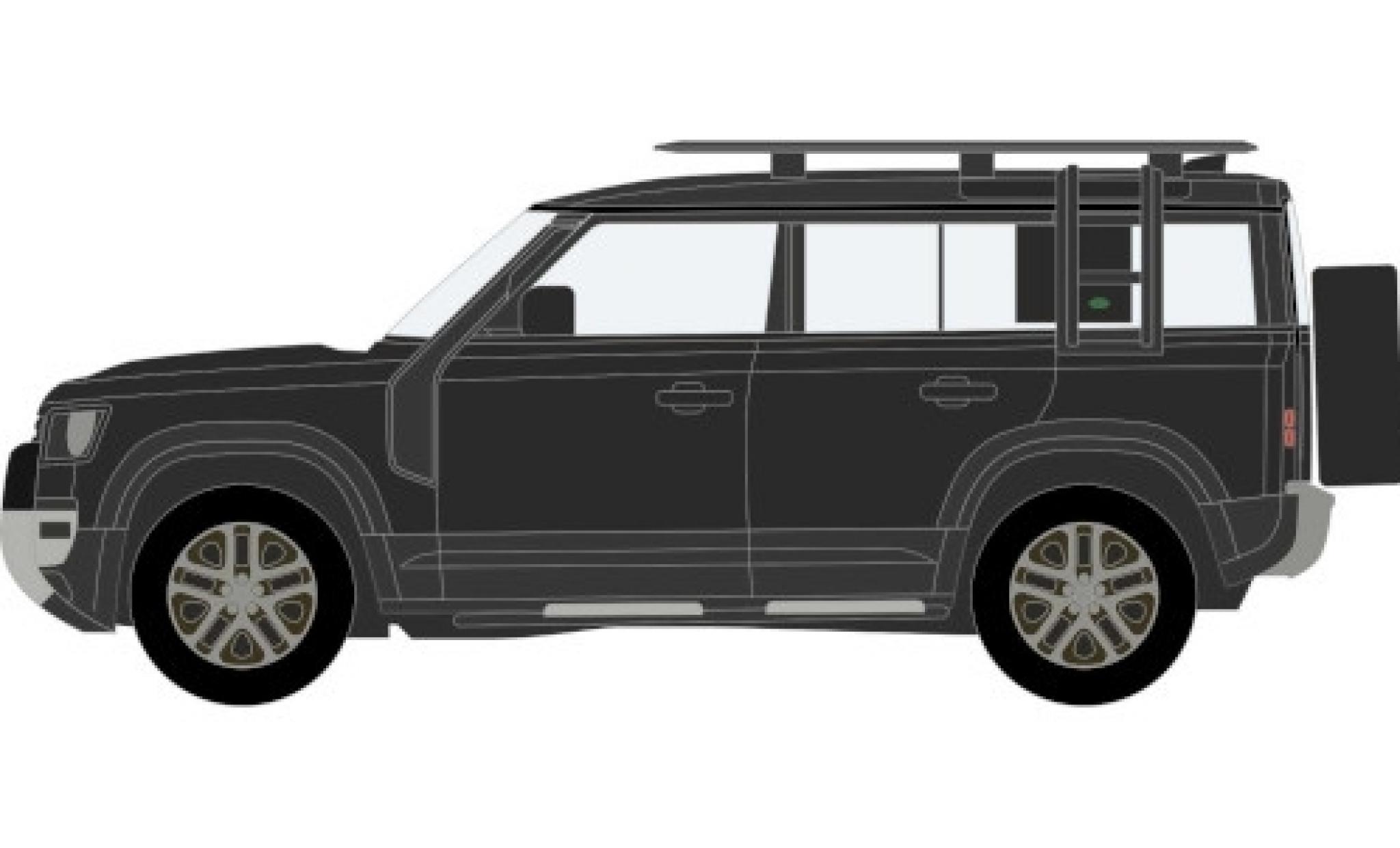 Land Rover Defender 1/76 Oxford 110 Explorer black RHD diecast model cars