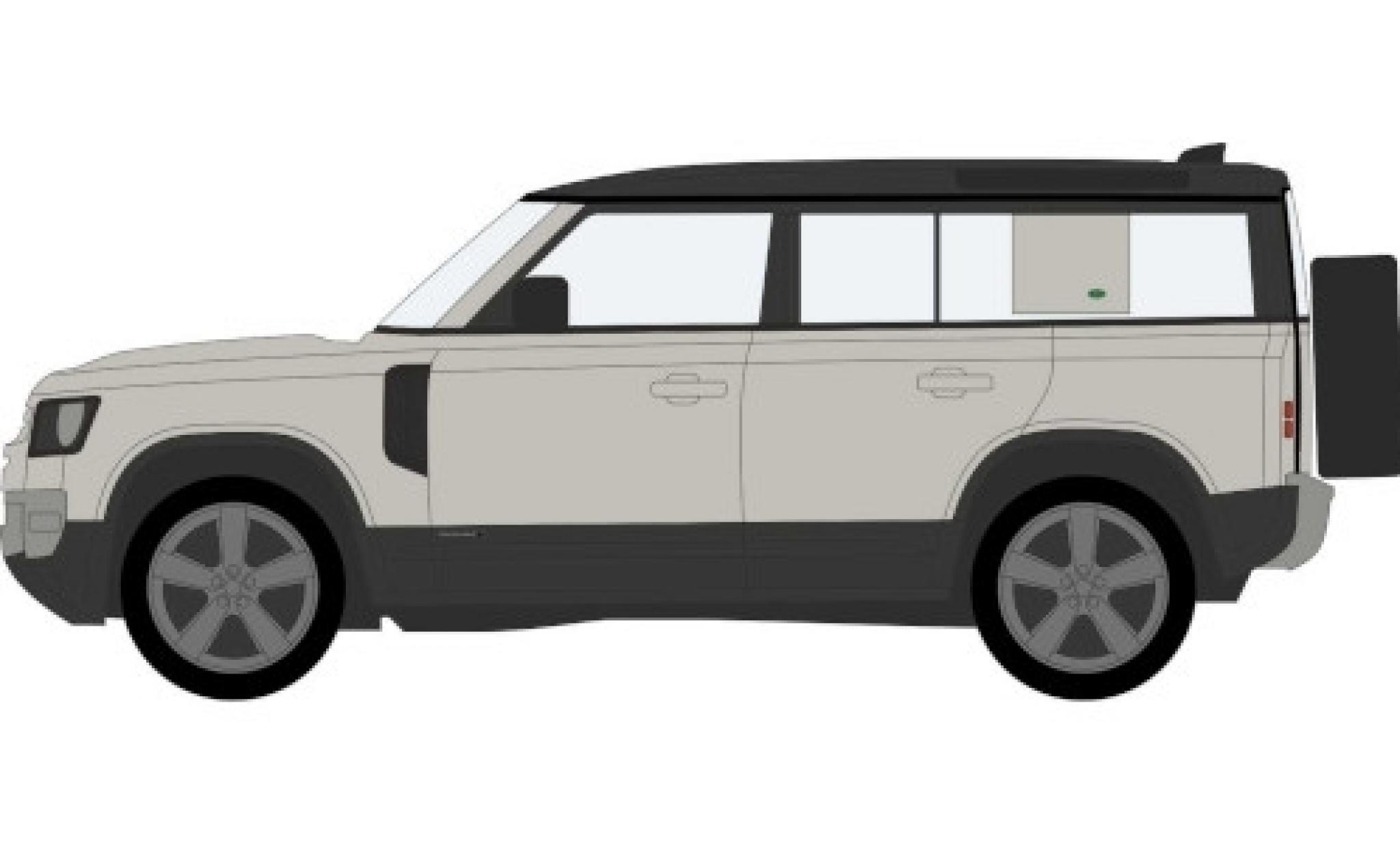 Land Rover Defender 1/76 Oxford 110X grey RHD diecast model cars