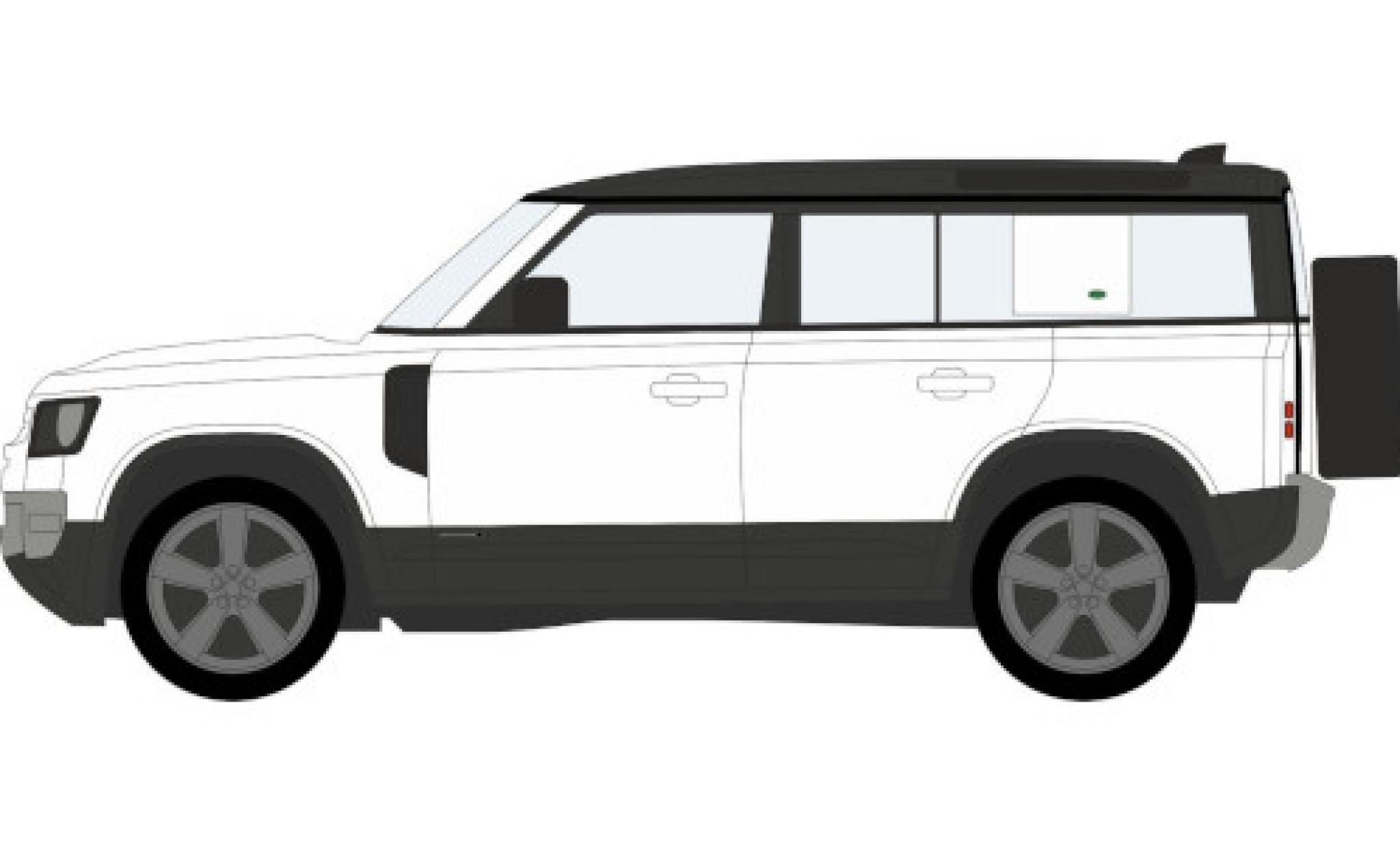 Land Rover Defender 1/76 Oxford 110X white diecast model cars