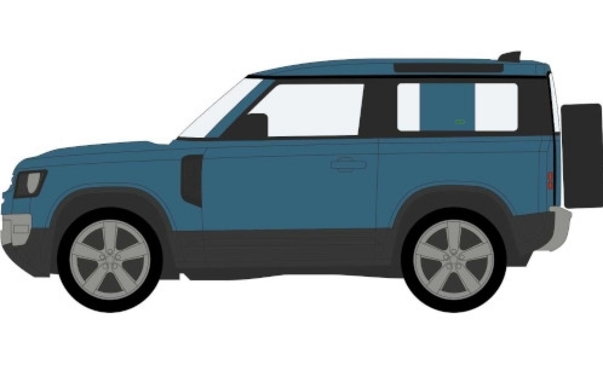 Land Rover Defender 1/76 Oxford 90 blue RHD diecast model cars