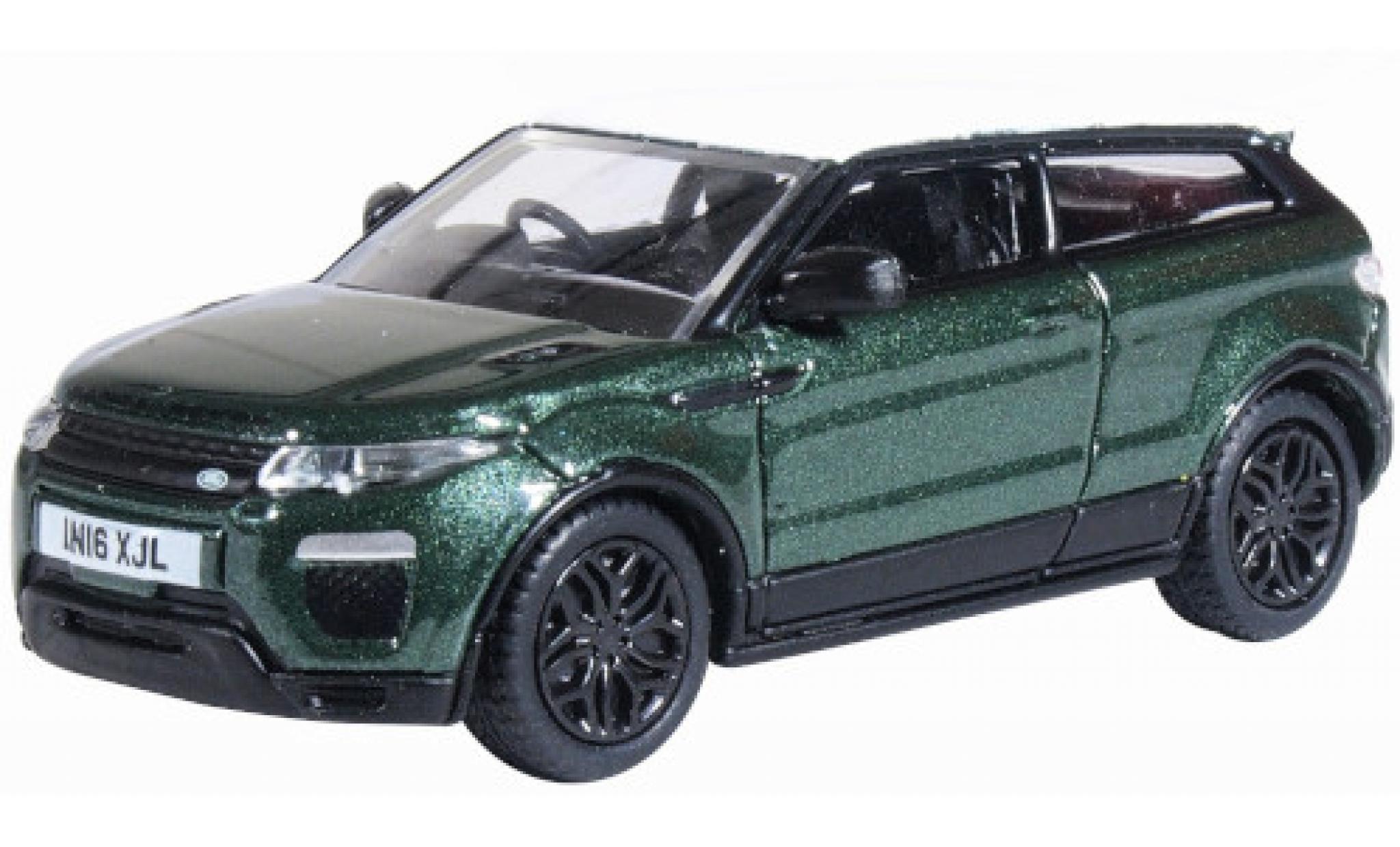 Land Rover Range Rover 1/76 Oxford Evoque Coupe metallic green/white RHD 2016 Facelift diecast model cars
