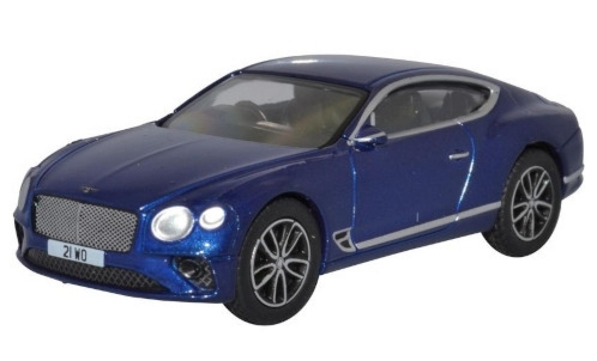 Bentley Continental 1/76 Oxford GT blue RHD diecast model cars