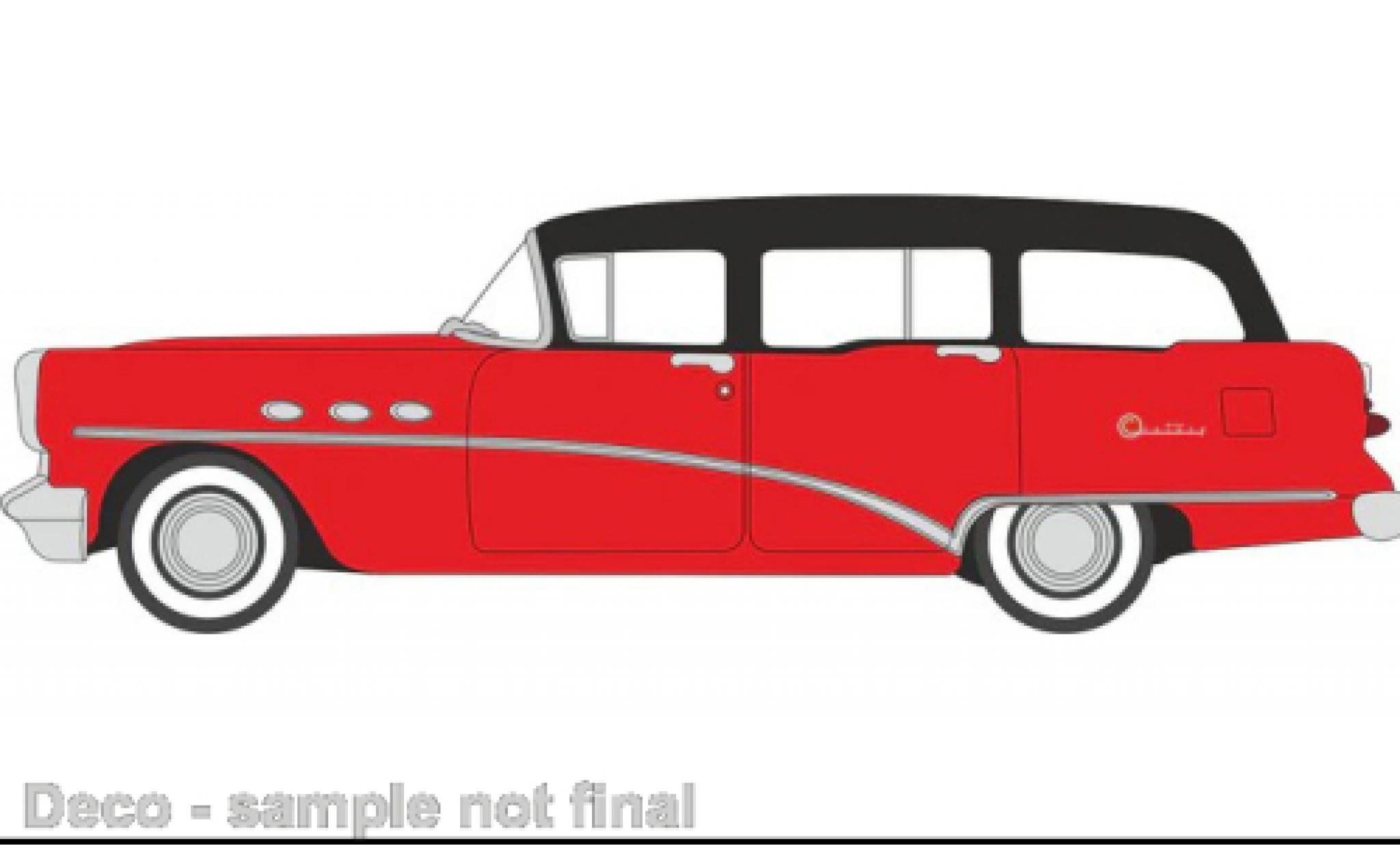 Buick Century 1/87 Oxford Estate red/black 1954 diecast model cars