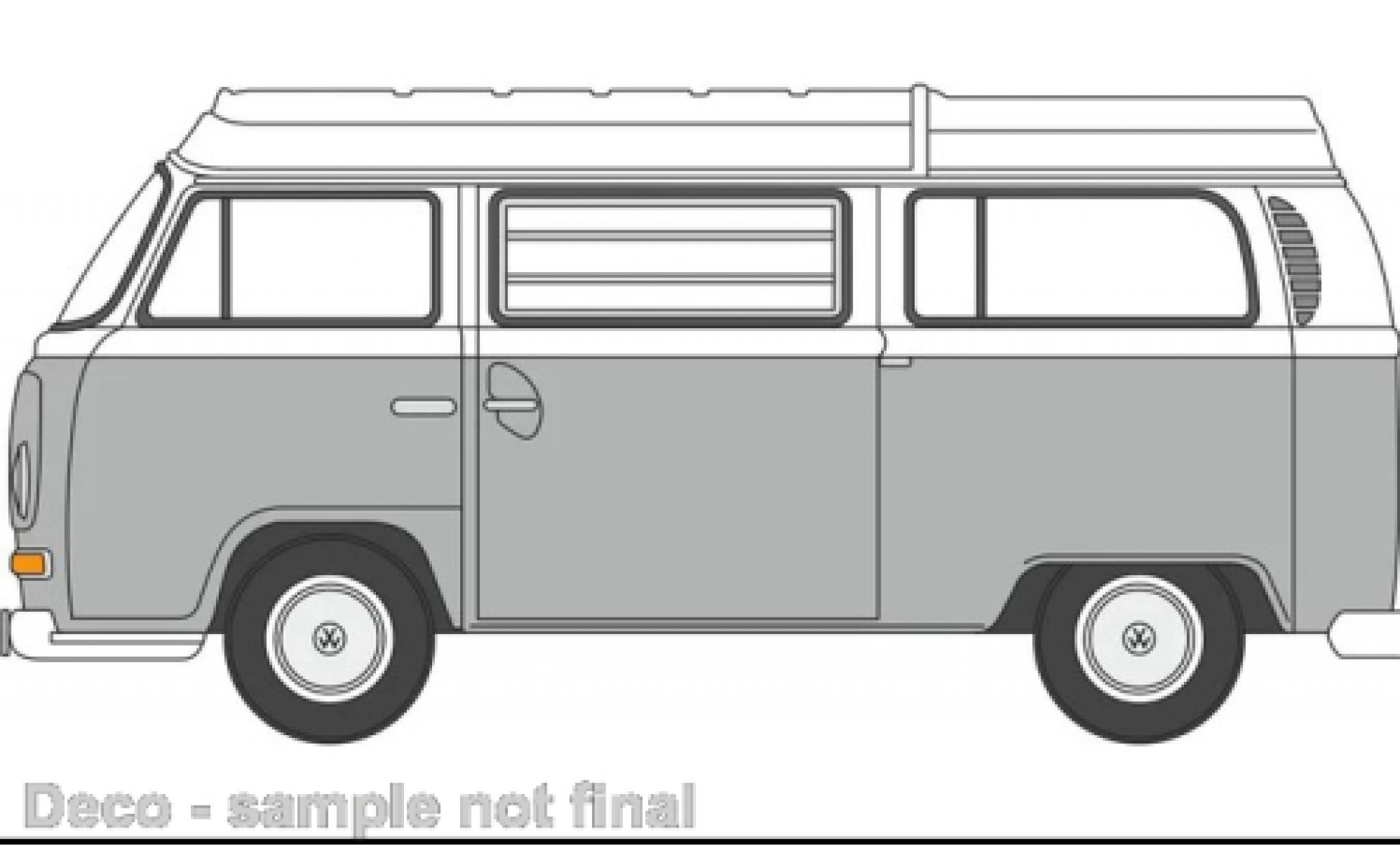 Volkswagen T2 1/76 Oxford Camper grey/white diecast model cars
