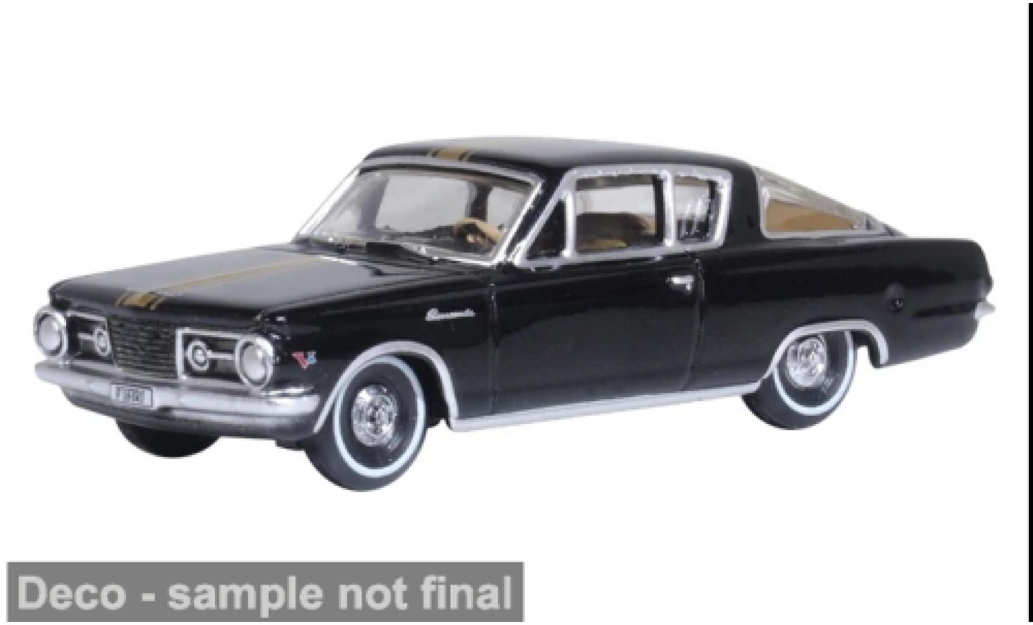 Plymouth Barracuda 1/87 Oxford black/gold 1965 1:87 diecast model cars