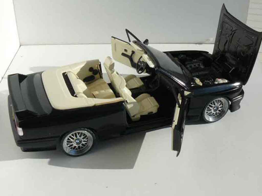 Bmw M3 Cabriolet E30 black jantes bbs 17 pouces 1/18 Autoart