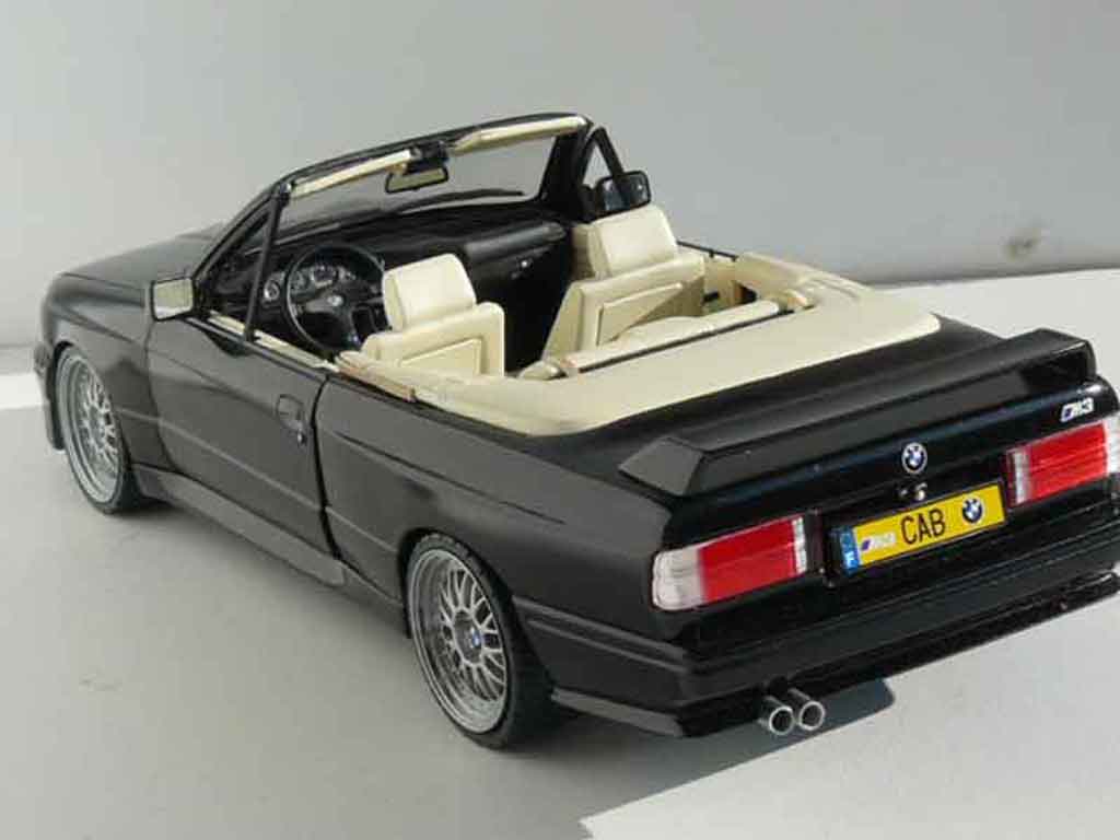 Bmw M3 E30 1/18 Autoart E30 cabriolet black jantes bbs 17 pouces diecast model cars