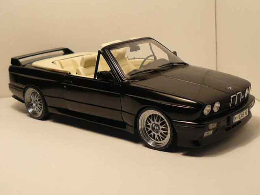 Bmw M3 Cabriolet E30 black jantes bbs 17 pouces 1/18 Autoart