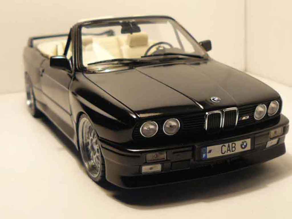 Bmw M3 Cabriolet E30 black jantes bbs 17 pouces 1/18 Autoart