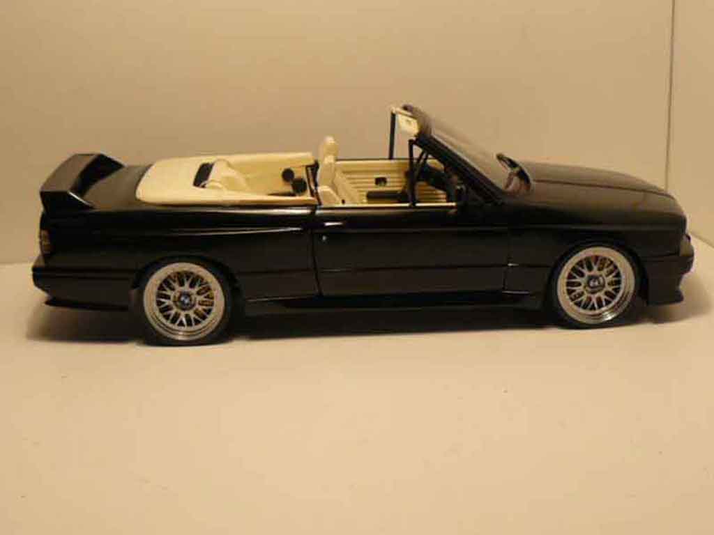 Bmw M3 Cabriolet E30 black jantes bbs 17 pouces 1/18 Autoart