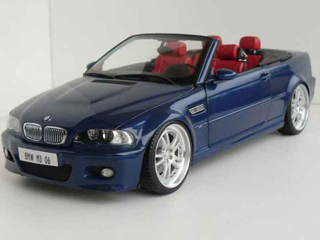 Bmw M3 Cabriolet E46 blue jantes 19 pouces 1/18 Kyosho