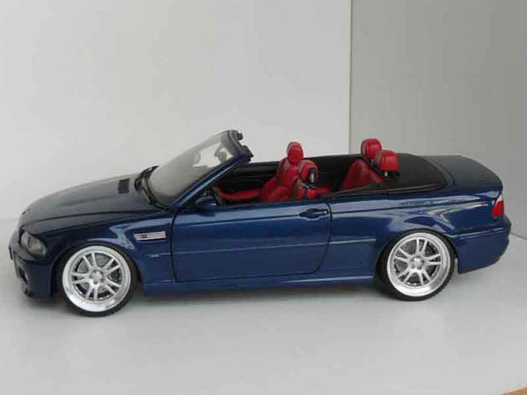 Bmw M3 Cabriolet E46 blue jantes 19 pouces 1/18 Kyosho