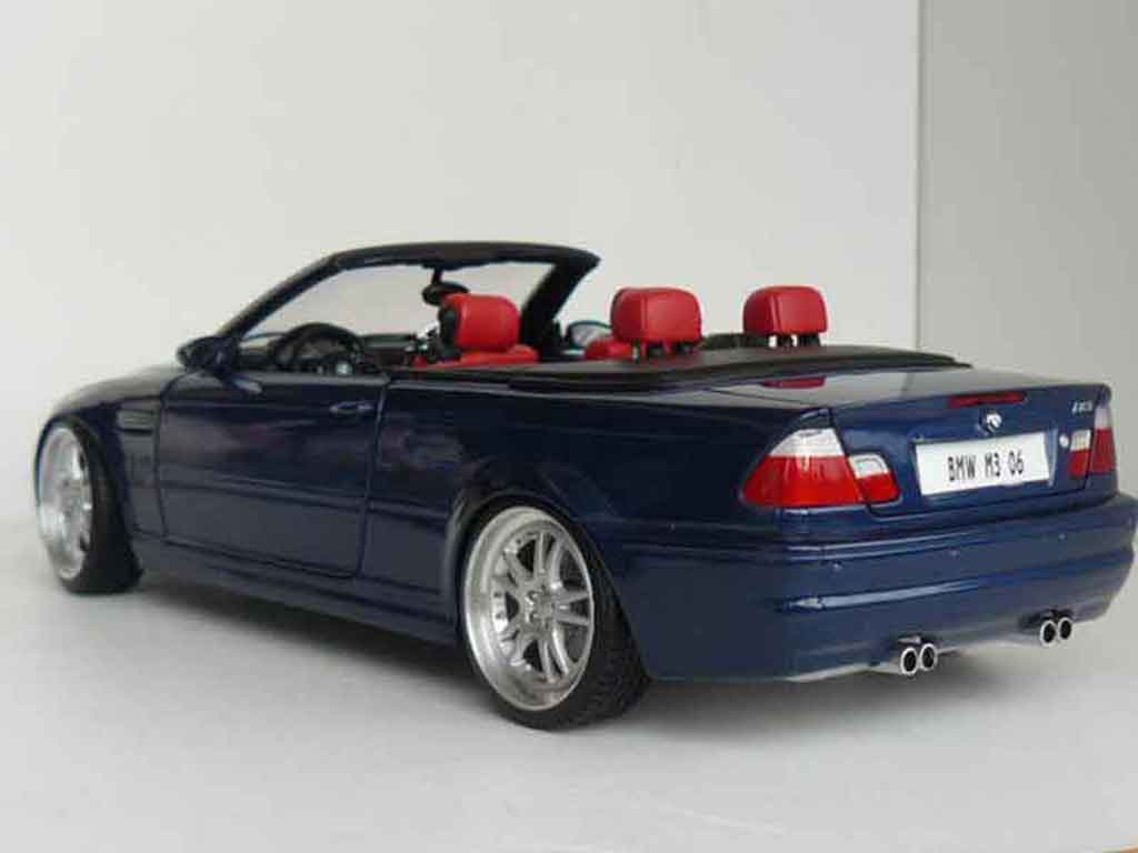 Bmw M3 Cabriolet E46 blue jantes 19 pouces 1/18 Kyosho